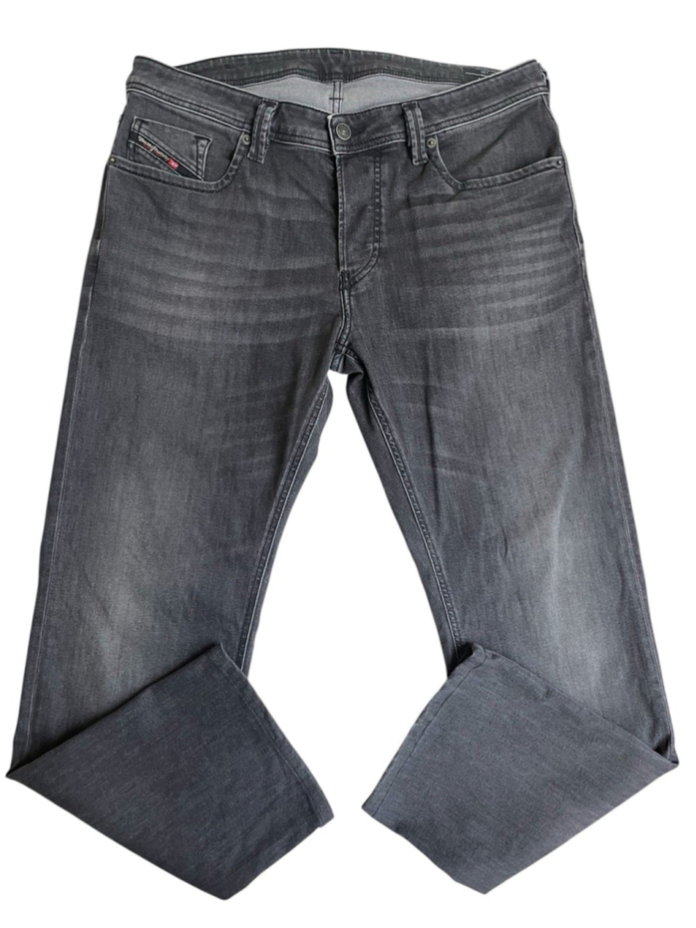 Diesel Larkee Jeans Regular Straight 34x30 Black Light Wash Stretch